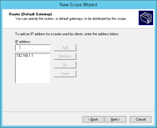 Router, default gateway